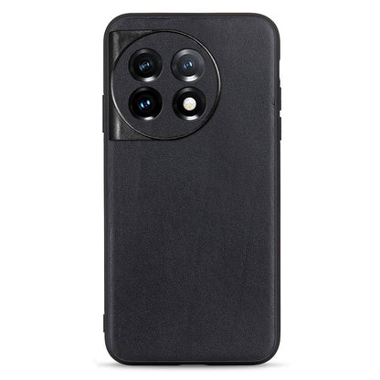 For OnePlus Ace 2 5G / 11R 5G Drop-proof Phone Case Textured Genuine Leather Coated TPU Mobile Cover