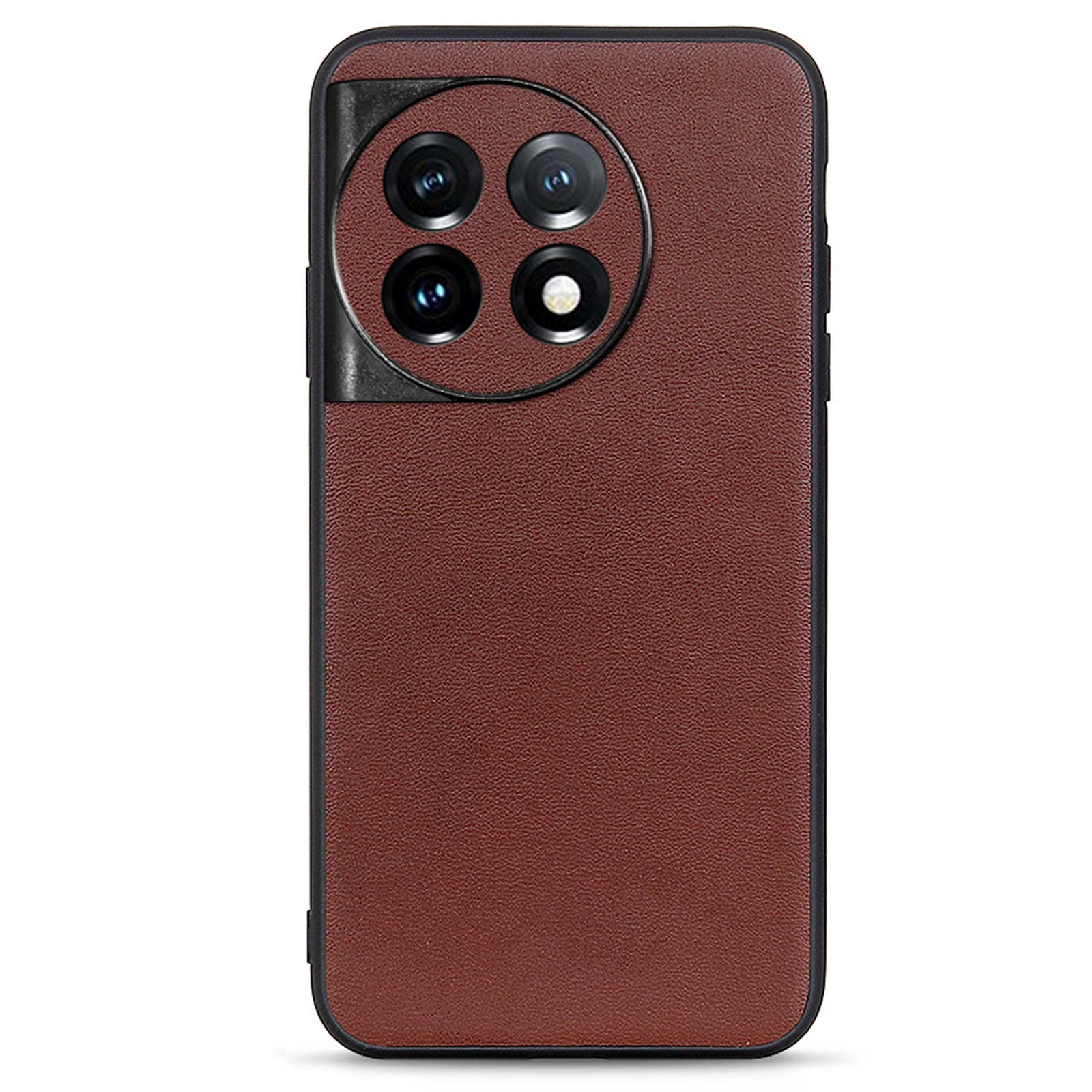 For OnePlus Ace 2 5G / 11R 5G Drop-proof Phone Case Textured Genuine Leather Coated TPU Mobile Cover