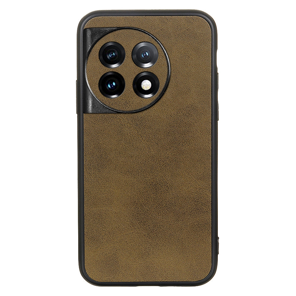 For OnePlus 11 5G PC+TPU+PU Leather Phone Case Cowhide Texture Anti-Scratch Back Cover