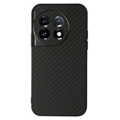 For OnePlus 11 5G Carbon Fiber Texture Phone Case Anti-drop PU Leather Coated TPU Cover