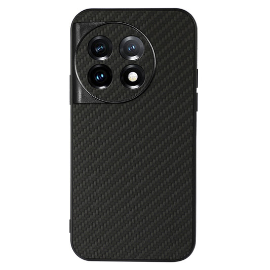 For OnePlus 11 5G Carbon Fiber Texture Phone Case Anti-drop PU Leather Coated TPU Cover