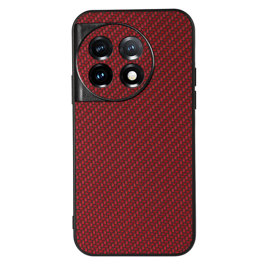 For OnePlus 11 5G Carbon Fiber Texture Phone Case Anti-drop PU Leather Coated TPU Cover