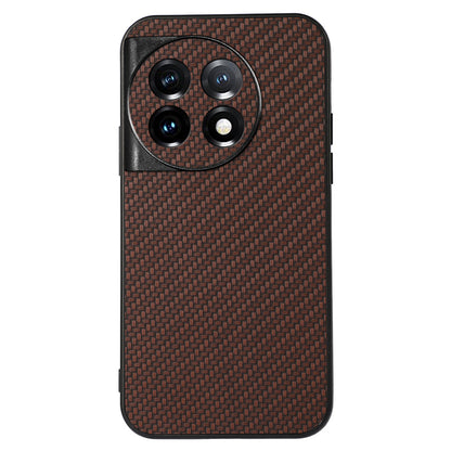 For OnePlus 11 5G Carbon Fiber Texture Phone Case Anti-drop PU Leather Coated TPU Cover