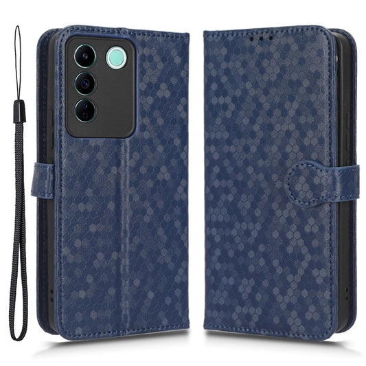 For vivo V27e 5G / S16e 5G PU Leather Stand Wallet Phone Case Dot Pattern Imprinted Smartphone Cover