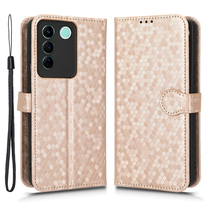 For vivo V27e 5G / S16e 5G PU Leather Stand Wallet Phone Case Dot Pattern Imprinted Smartphone Cover