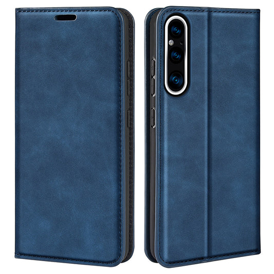 For Sony Xperia 1 V Skin-touch Leather Phone Case Stand Wallet Protective Phone Cover