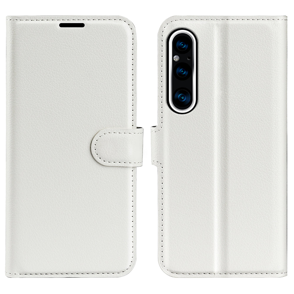 For Sony Xperia 1 V PU Leather Litchi Texture Phone Case Wallet Stand Flip Cover