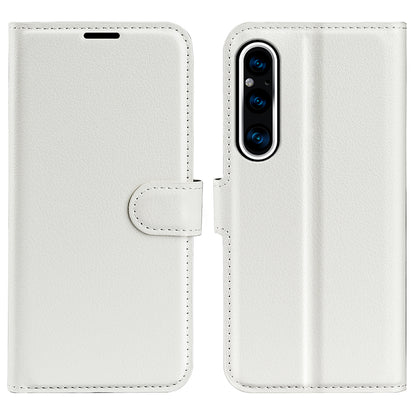 For Sony Xperia 1 V PU Leather Litchi Texture Phone Case Wallet Stand Flip Cover