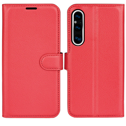 For Sony Xperia 1 V PU Leather Litchi Texture Phone Case Wallet Stand Flip Cover