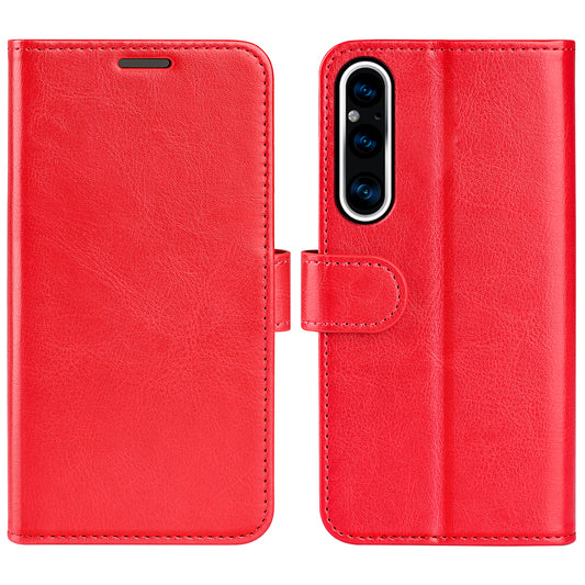 For Sony Xperia 1 V Flip Stand Wallet Phone Case Crazy Horse Texture Leather Phone Cover Shell