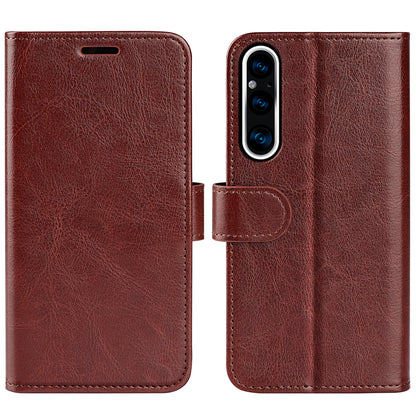 For Sony Xperia 1 V Flip Stand Wallet Phone Case Crazy Horse Texture Leather Phone Cover Shell