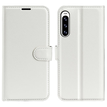 For Sony Xperia 10 V Litchi Texture Anti-scratch Phone Cover Leather Stand Wallet Phone Case