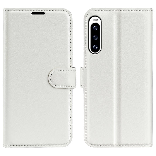For Sony Xperia 10 V Litchi Texture Anti-scratch Phone Cover Leather Stand Wallet Phone Case