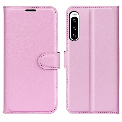 For Sony Xperia 10 V Litchi Texture Anti-scratch Phone Cover Leather Stand Wallet Phone Case