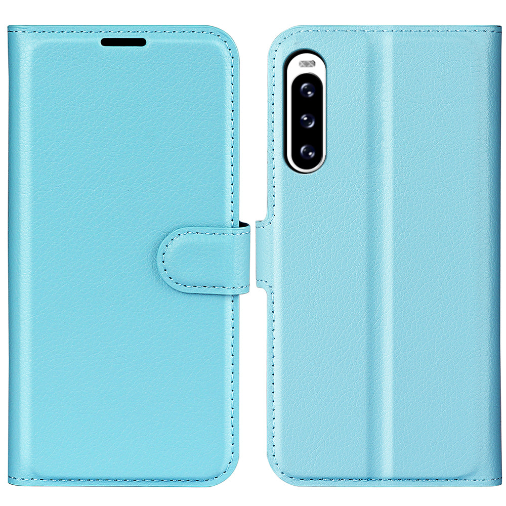 For Sony Xperia 10 V Litchi Texture Anti-scratch Phone Cover Leather Stand Wallet Phone Case