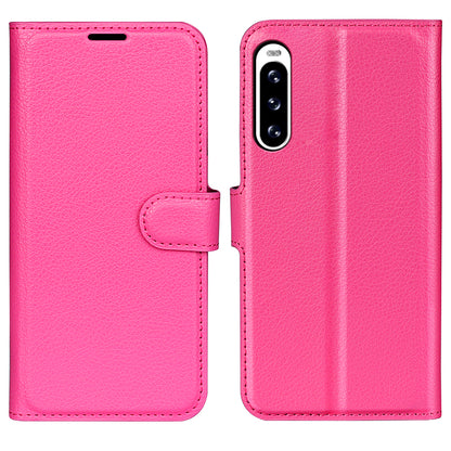 For Sony Xperia 10 V Litchi Texture Anti-scratch Phone Cover Leather Stand Wallet Phone Case