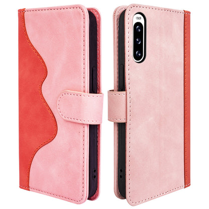For Sony Xperia 10 V Leather Phone Stand Case Dual Color Splicing Wallet Cell Phone Cover