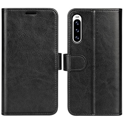 For Sony Xperia 10 V Leather Wallet Flip Cover Crazy Horse Texture Stand Phone Case with TPU Inner Shell