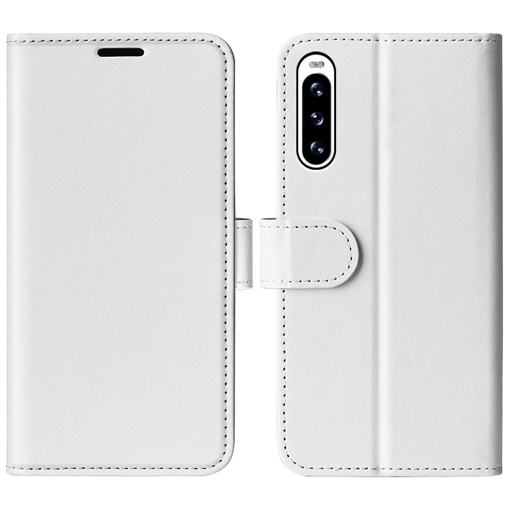 For Sony Xperia 10 V Leather Wallet Flip Cover Crazy Horse Texture Stand Phone Case with TPU Inner Shell