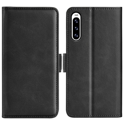 For Sony Xperia 10 V Leather Phone Stand Case Calf Texture Cell Phone Wallet Cover