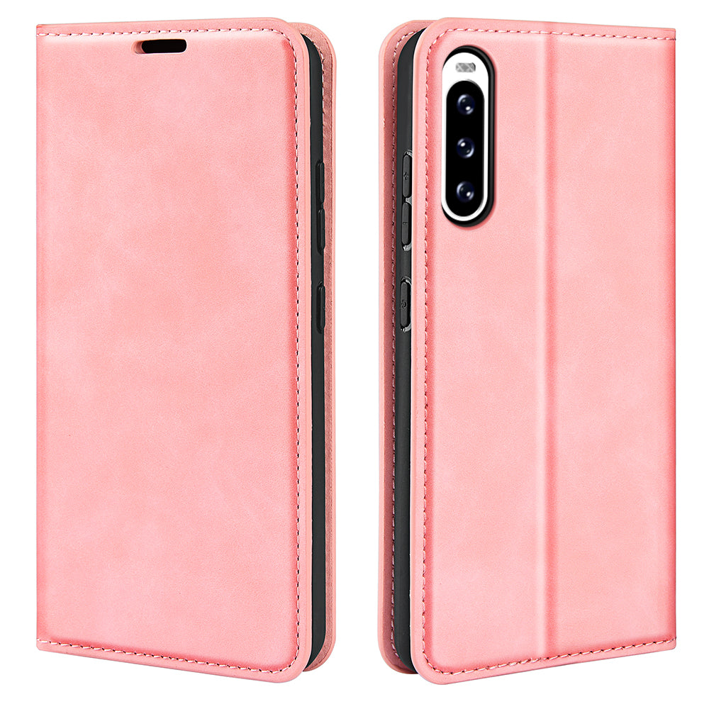 Protective Case for Sony Xperia 10 V Skin-touch Leather Phone Case Stand Wallet Phone Cover