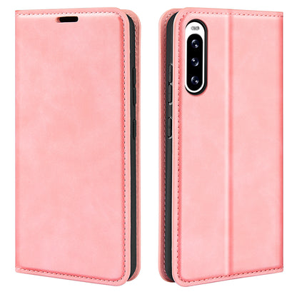 Protective Case for Sony Xperia 10 V Skin-touch Leather Phone Case Stand Wallet Phone Cover