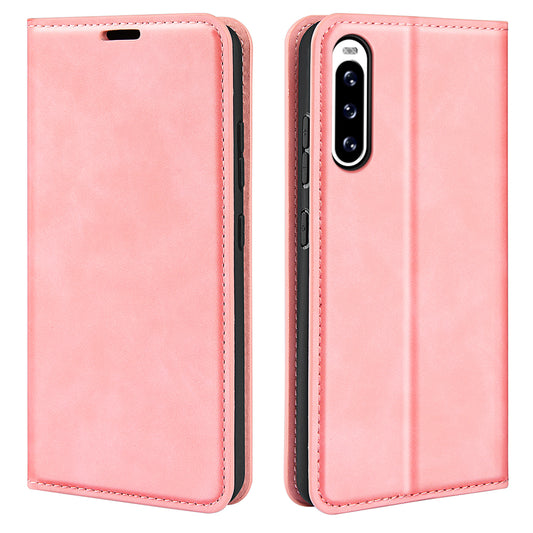 Protective Case for Sony Xperia 10 V Skin-touch Leather Phone Case Stand Wallet Phone Cover