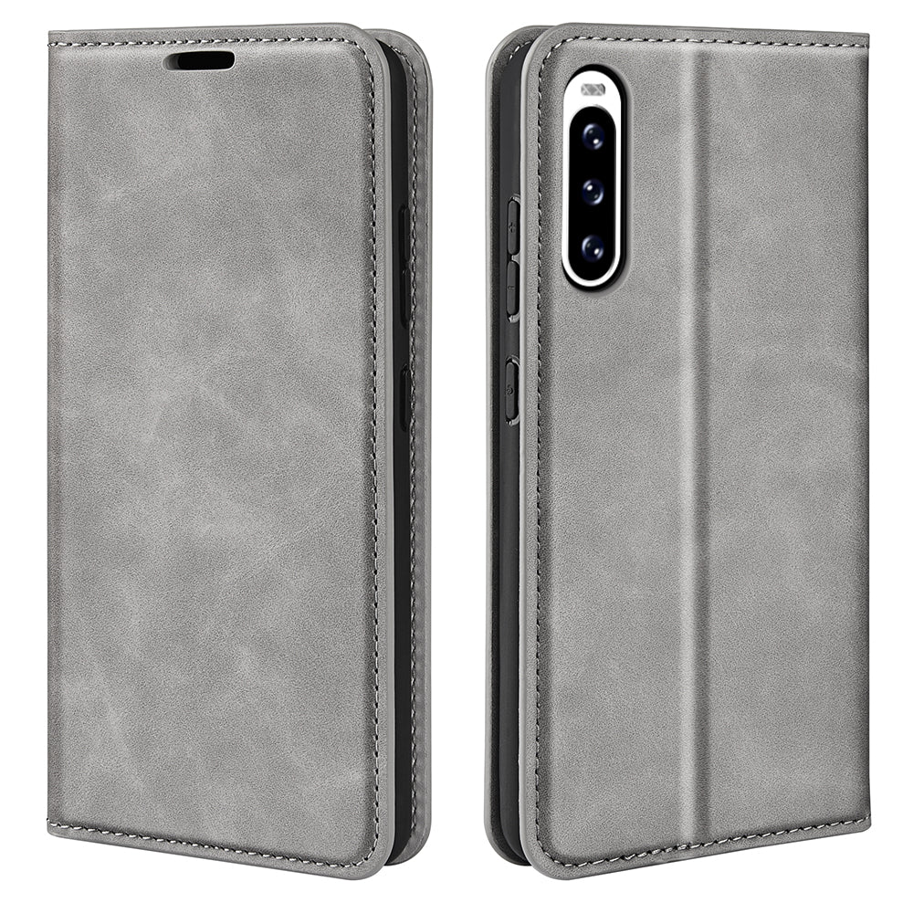 Protective Case for Sony Xperia 10 V Skin-touch Leather Phone Case Stand Wallet Phone Cover