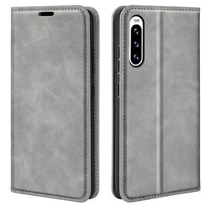 Protective Case for Sony Xperia 10 V Skin-touch Leather Phone Case Stand Wallet Phone Cover