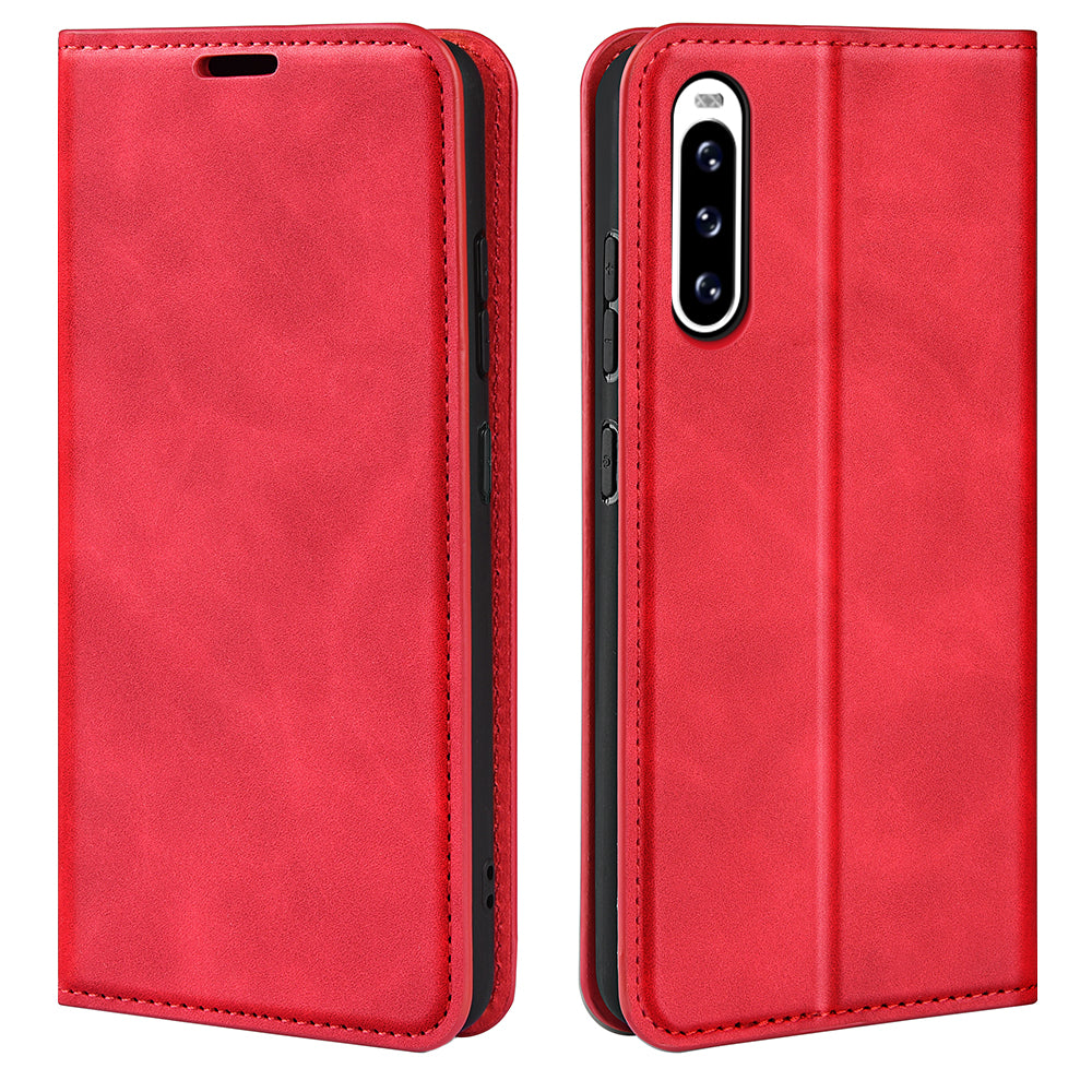 Protective Case for Sony Xperia 10 V Skin-touch Leather Phone Case Stand Wallet Phone Cover