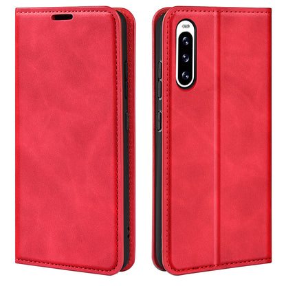 Protective Case for Sony Xperia 10 V Skin-touch Leather Phone Case Stand Wallet Phone Cover