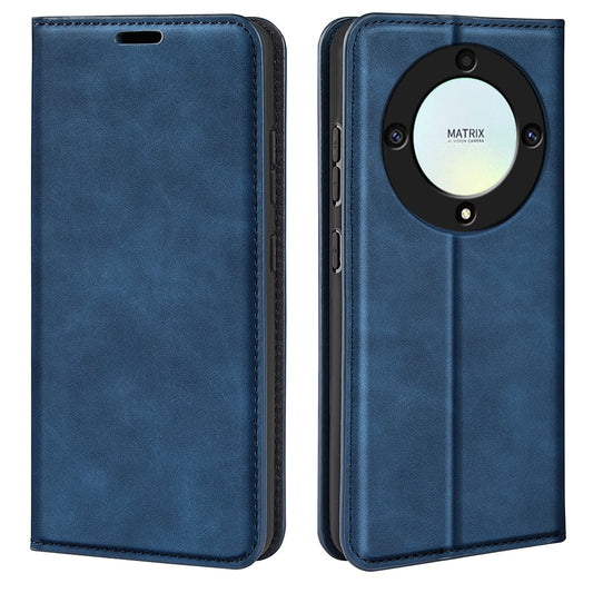 For Honor X9a 5G Wallet Phone Case Skin-touch Leather Flip Cover with Stand