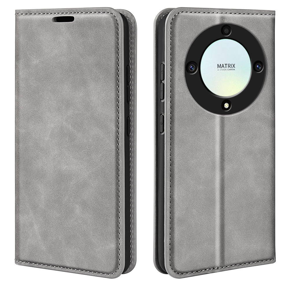 For Honor X9a 5G Wallet Phone Case Skin-touch Leather Flip Cover with Stand