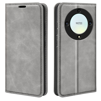 For Honor X9a 5G Wallet Phone Case Skin-touch Leather Flip Cover with Stand