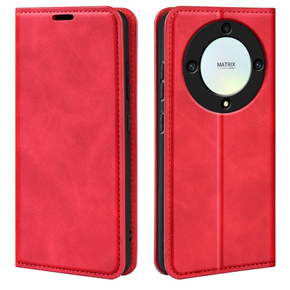 For Honor X9a 5G Wallet Phone Case Skin-touch Leather Flip Cover with Stand