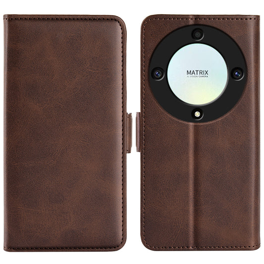 For Honor X9a 5G Cell Phone Cover Stand Wallet Calf Texture PU Leather Phone Case