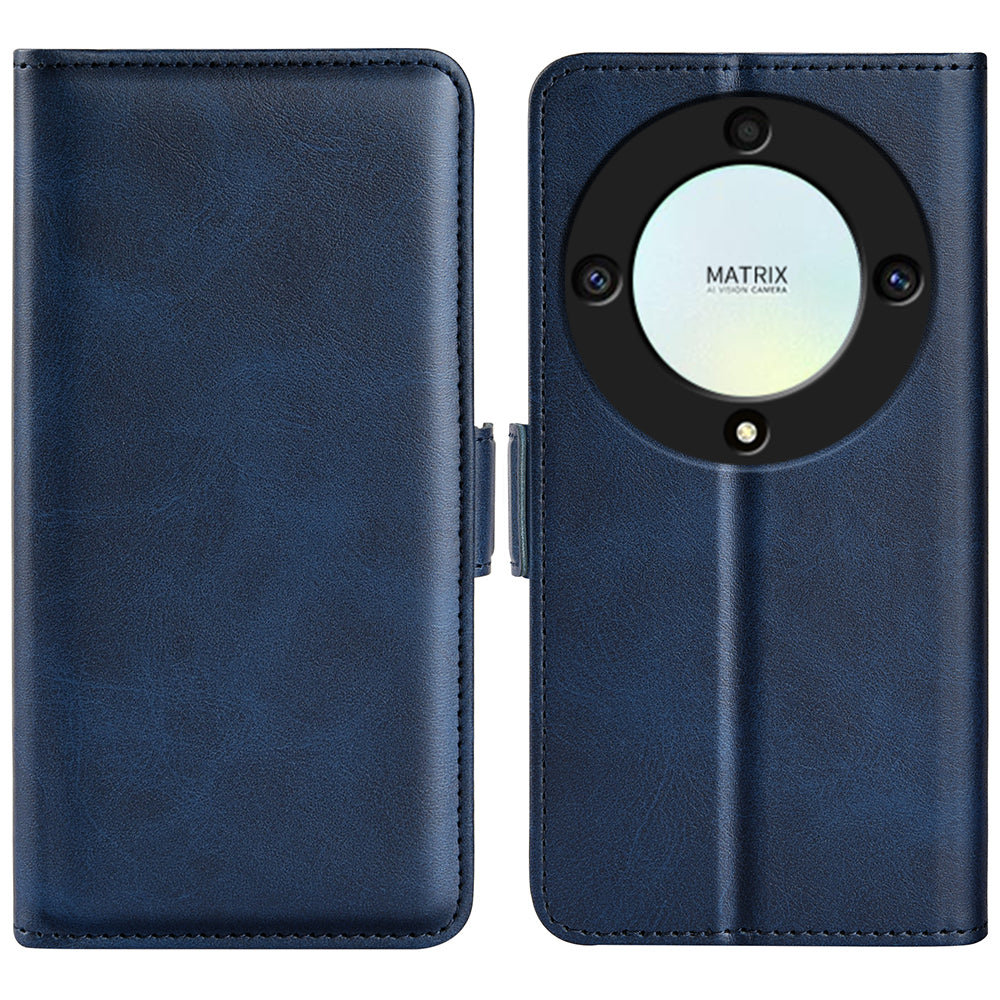 For Honor X9a 5G Cell Phone Cover Stand Wallet Calf Texture PU Leather Phone Case