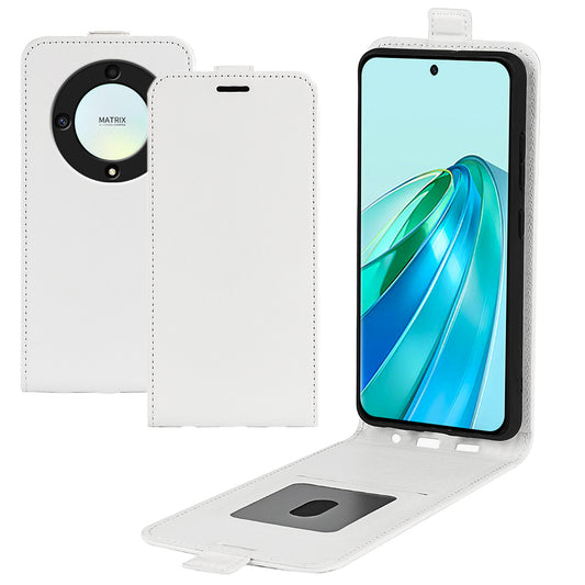 For Honor X9a 5G Card Holder Phone Case Crazy Horse Texture PU Leather Vertical Flip Cover