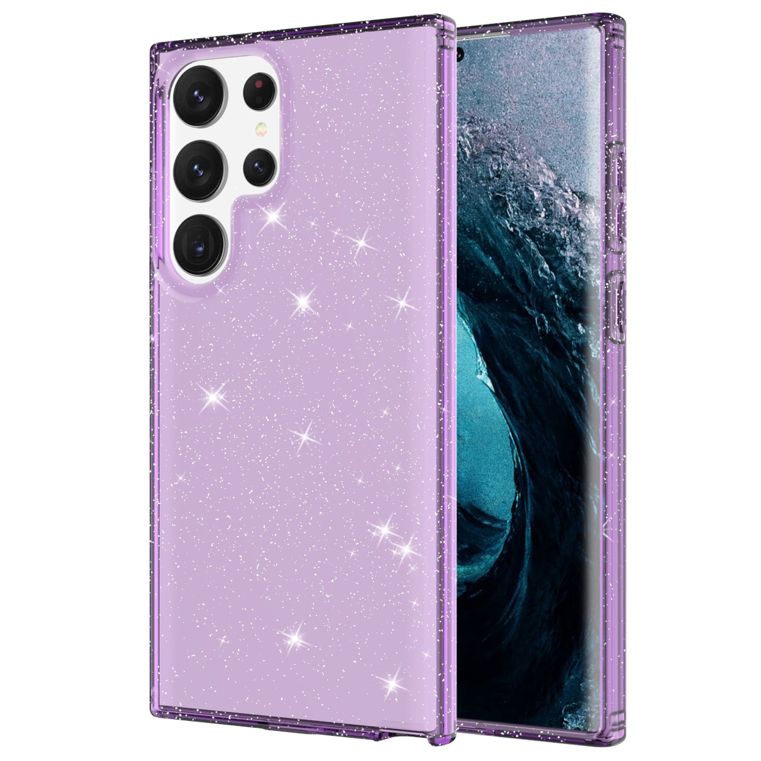 For Samsung Galaxy S23 Ultra Phone Case Thickened Glitter Powder Clear TPU Phone Cover