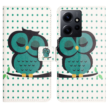 For Xiaomi Redmi Note 12 4G Phone Stand Case PU Leather Pattern Printing Wallet Cover