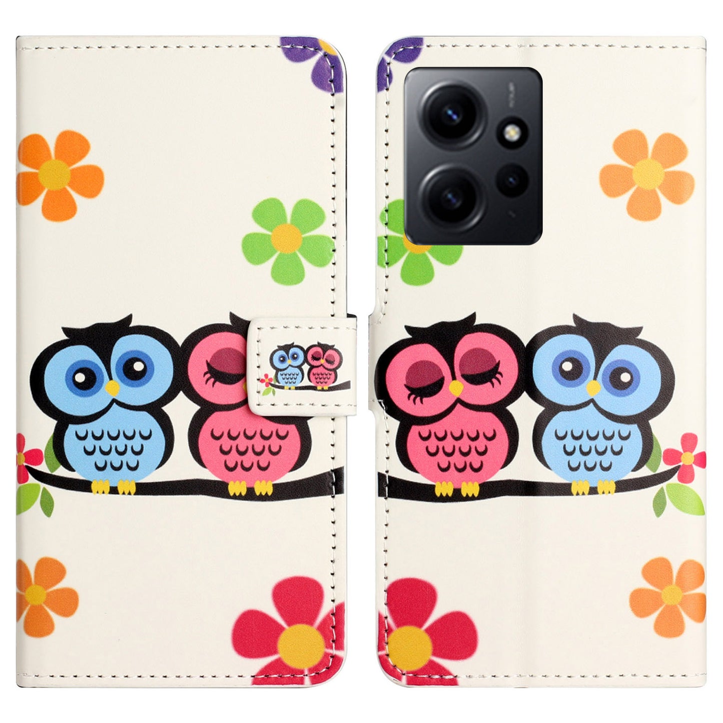 For Xiaomi Redmi Note 12 4G Phone Stand Case PU Leather Pattern Printing Wallet Cover