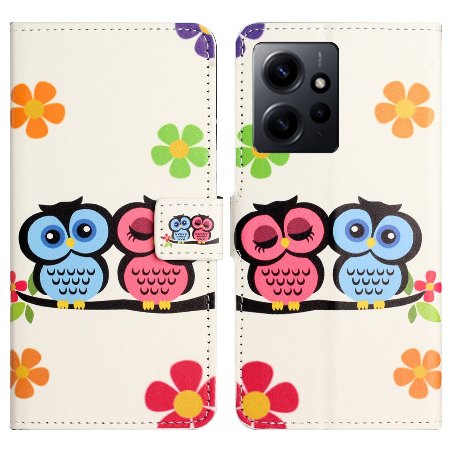 For Xiaomi Redmi Note 12 4G Phone Stand Case PU Leather Pattern Printing Wallet Cover