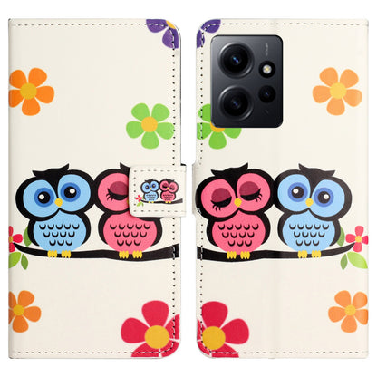 For Xiaomi Redmi Note 12 4G Phone Stand Case PU Leather Pattern Printing Wallet Cover