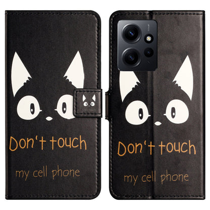 For Xiaomi Redmi Note 12 4G Phone Stand Case PU Leather Pattern Printing Wallet Cover