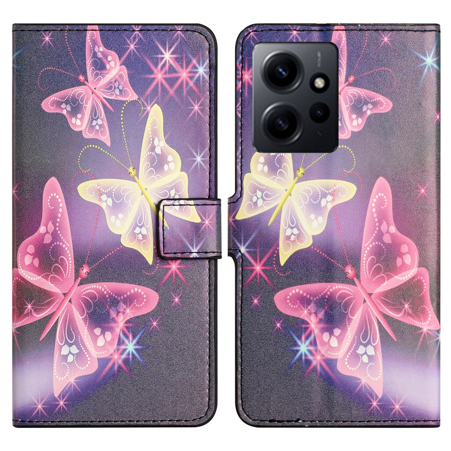 For Xiaomi Redmi Note 12 4G Phone Stand Case PU Leather Pattern Printing Wallet Cover