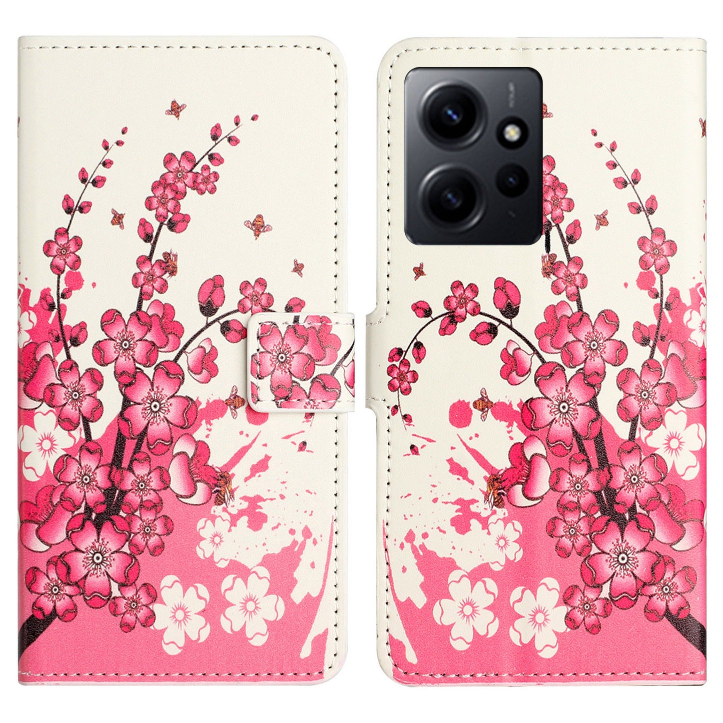 For Xiaomi Redmi Note 12 4G Phone Stand Case PU Leather Pattern Printing Wallet Cover