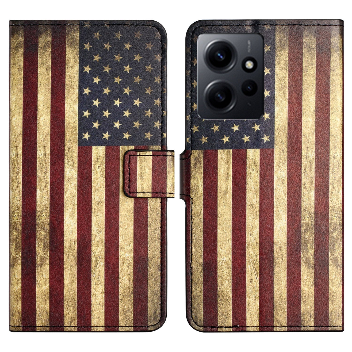 For Xiaomi Redmi Note 12 4G Phone Stand Case PU Leather Pattern Printing Wallet Cover