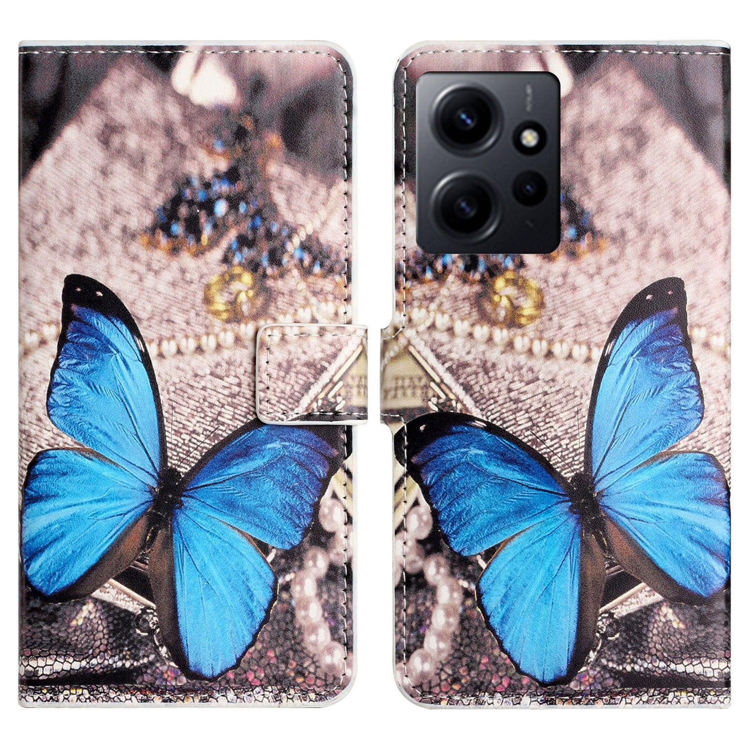 For Xiaomi Redmi Note 12 4G Phone Stand Case PU Leather Pattern Printing Wallet Cover