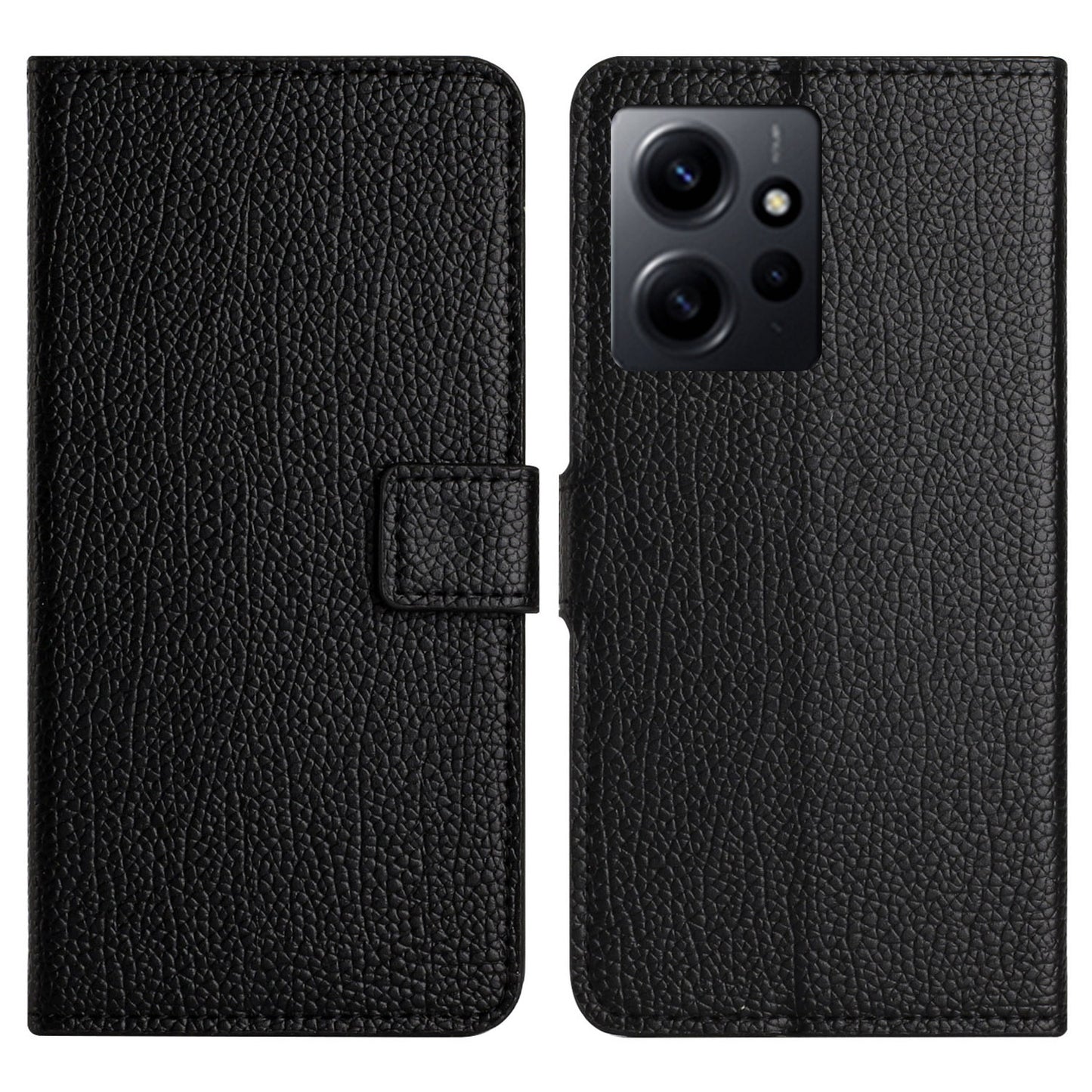 For Xiaomi Redmi Note 12 4G Phone Cover Litchi Texture Phone Wallet Book Stand Phone Case