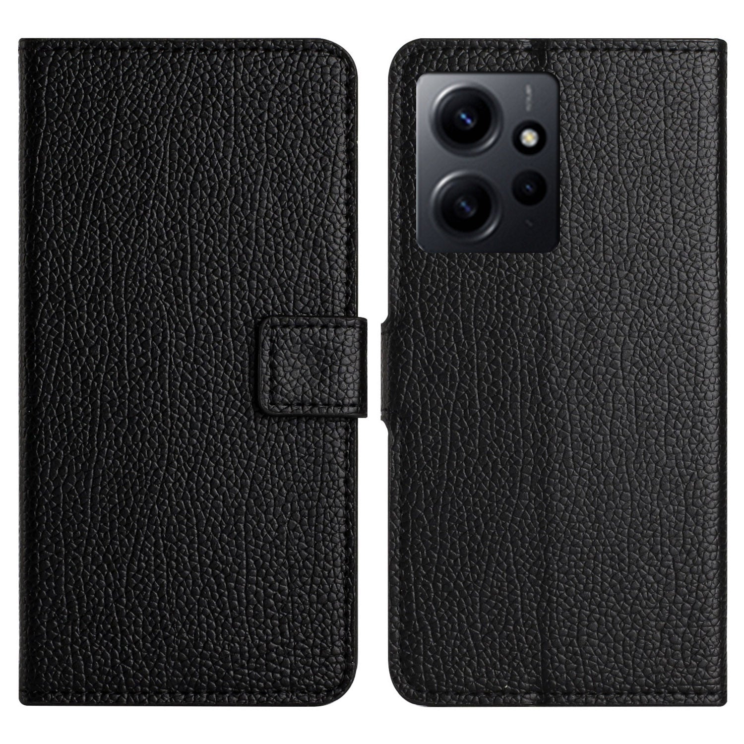 For Xiaomi Redmi Note 12 4G Phone Cover Litchi Texture Phone Wallet Book Stand Phone Case